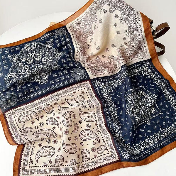 Patchwork Paisley Bandana Printed Square Scarf | 40SC761