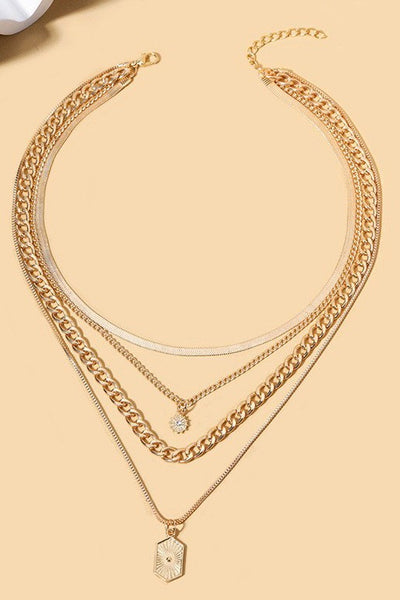 DOUBLE CHARM MULTI LAYER NECKLACE | 40NK9609