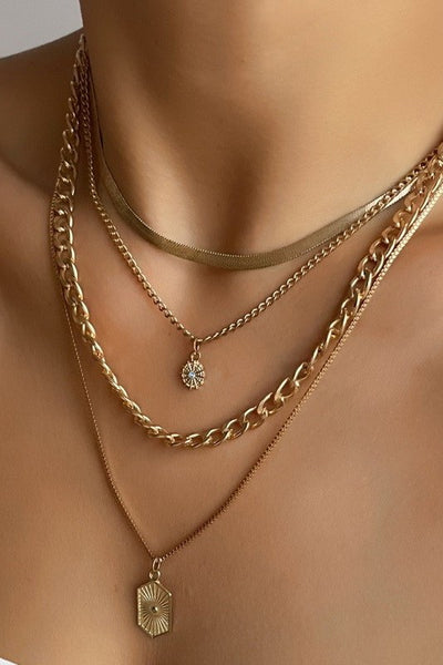 DOUBLE CHARM MULTI LAYER NECKLACE | 40NK9609