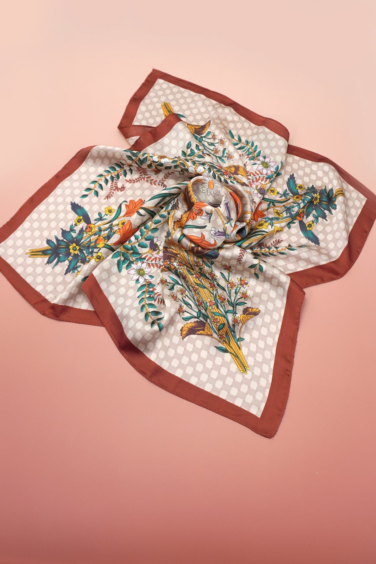 LARGE FLORAL PRINT BANDANA SCARF | 40SC697