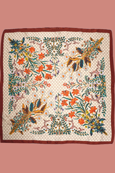 LARGE FLORAL PRINT BANDANA SCARF | 40SC697