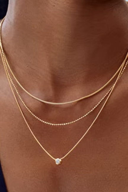 18K STAINLESS STEEL TARNISH FREE LAYERED NECKLACE | 40NK9610