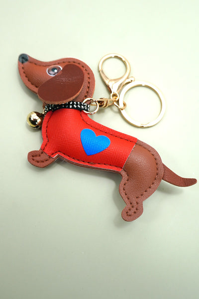 BAG CHARM KEY CHAIN - VEGAN LEATHER DOG | 40KC165