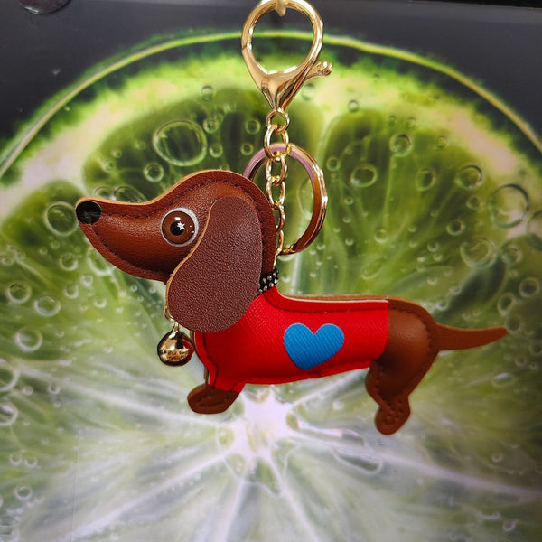 BAG CHARM KEY CHAIN - VEGAN LEATHER DOG | 40KC165