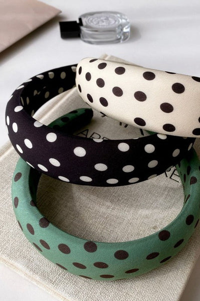 POKA DOT PUFFED SPA HEADBAND HAIR BAND | 40HB189