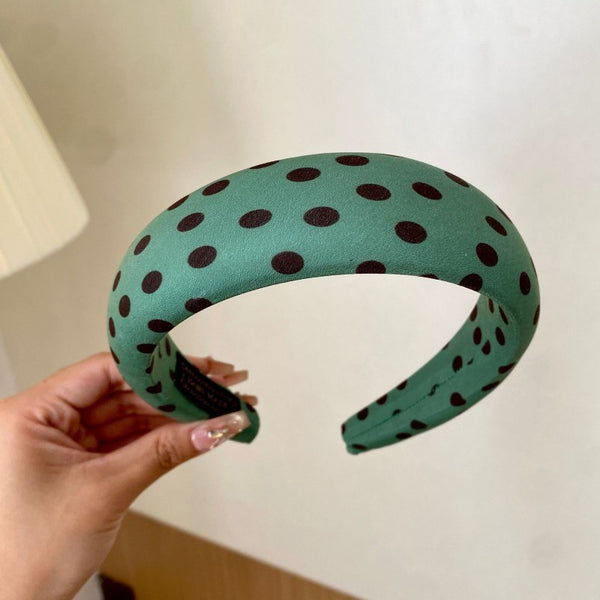 POKA DOT PUFFED SPA HEADBAND HAIR BAND | 40HB189