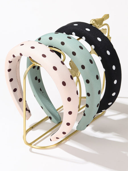 POKA DOT PUFFED SPA HEADBAND HAIR BAND | 40HB189
