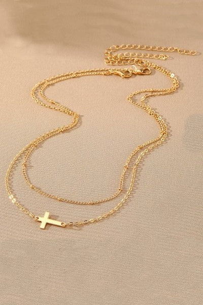 18K STAINLESS STEEL TARNISH FREE CROSS NECKLACE | 40NK9614