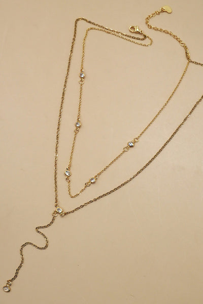 18K STAINLESS STEEL TARNISH FREE Y NECKLACE | 40NK9615