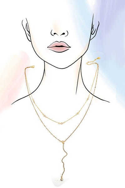 18K STAINLESS STEEL TARNISH FREE Y NECKLACE | 40NK9615