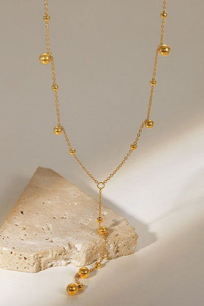 18K STAINLESS STEEL TARNISH FREE BALL Y NECKLACE | 40NK9617