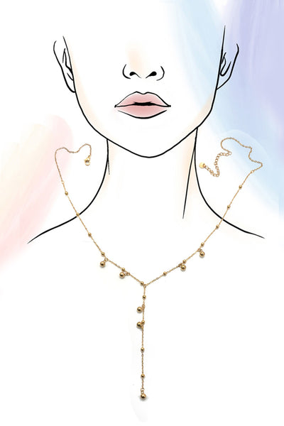 18K STAINLESS STEEL TARNISH FREE BALL Y NECKLACE | 40NK9617