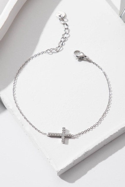 18K STAINLESS STEEL TARNISH FREE CROSS BRACELET | 40B5201