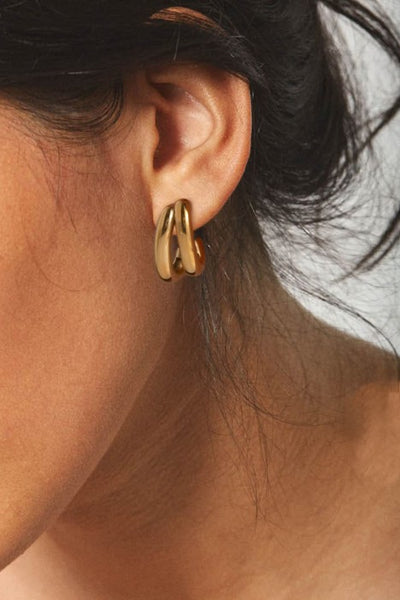 18K STAINLESS STEEL WATERPROOF TARNISH FREE HOOPS | 40E439