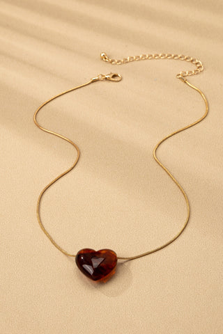 TORTOISE HEART CHARM PENDANT NECKLACE | 80N92602