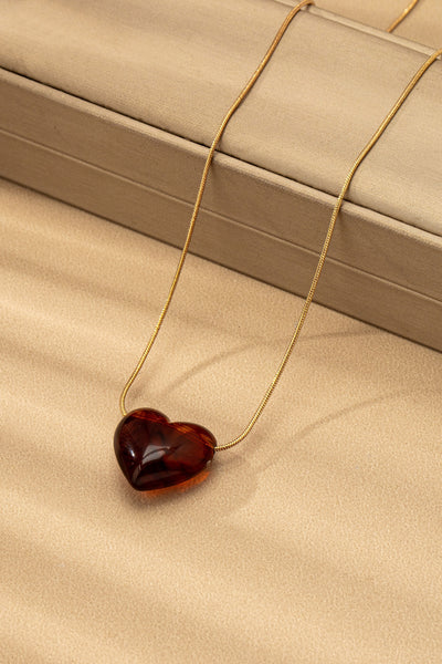 TORTOISE HEART CHARM PENDANT NECKLACE | 80N92602