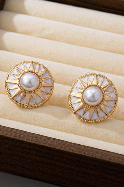 PEARL GOLD SUNBLAST STUD EARRINGS | 80E61531