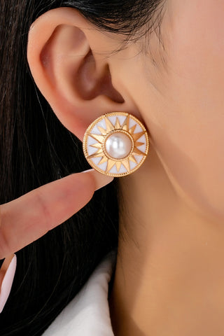 PEARL GOLD SUNBLAST STUD EARRINGS | 80E61531