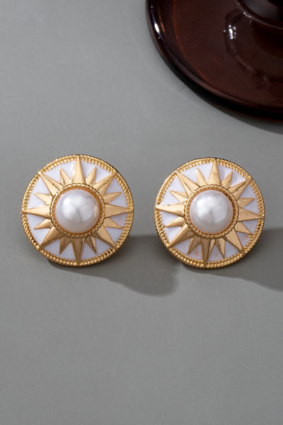 PEARL GOLD SUNBLAST STUD EARRINGS | 80E61531