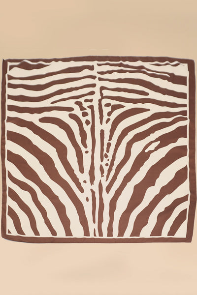 Large Vintage Zebra Print Bandana Scarf | 40SC702