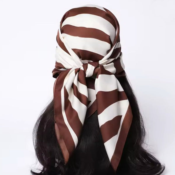 Large Vintage Zebra Print Bandana Scarf | 40SC702
