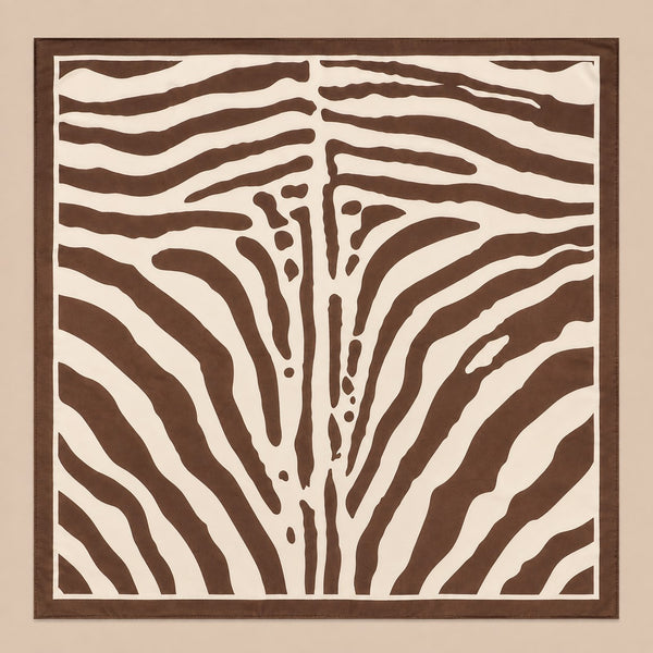 Large Vintage Zebra Print Bandana Scarf | 40SC702