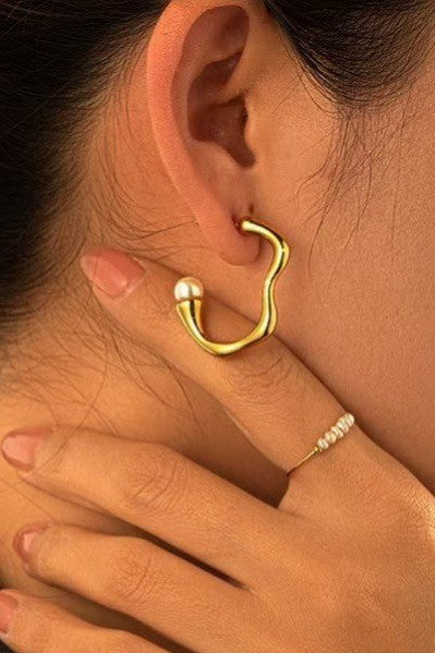 18K STAINLESS STEEL WATERPROOF TARNISHFREE U HOOPS | 40E444