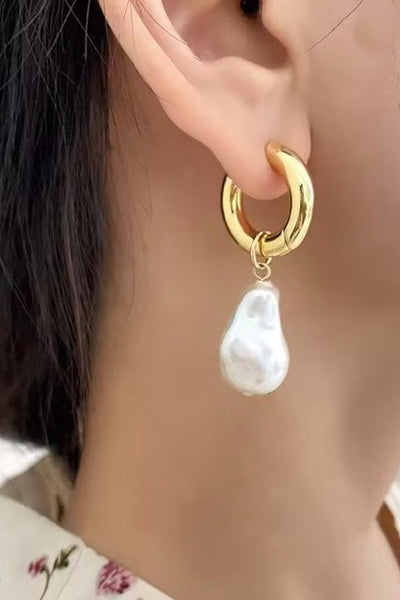 18K STAINLESS STEEL TARNISH FREE PEARL EARRINGS | 40E445