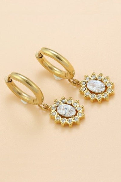 18K STAINLESS STEEL TARNISH FREE CRYSTAL EARRINGS | 40E450