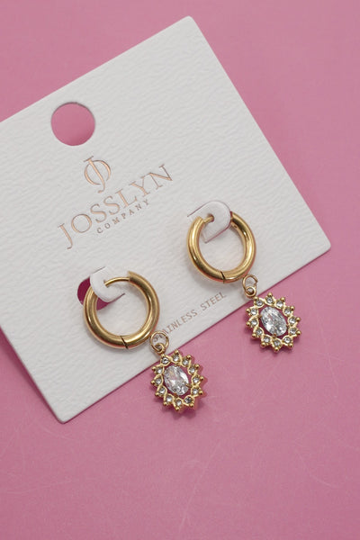 18K STAINLESS STEEL TARNISH FREE CRYSTAL EARRINGS | 40E450