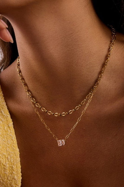 Layered Gold-Tone Crystal Necklace Set | 40NK9620