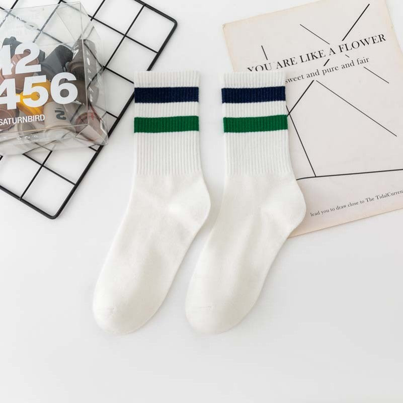 WOMAN STRIPE HALF CREW THROWBACK COTTON SOCKS | 40S02075