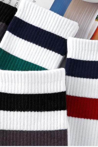WOMAN STRIPE HALF CREW THROWBACK COTTON SOCKS | 40S02075