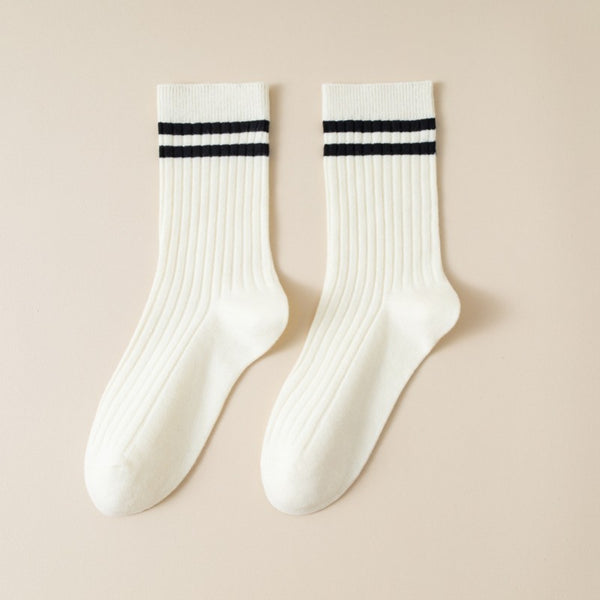 WOMAN STRIPE HALF CREW THROWBACK COTTON SOCKS | 40S02076