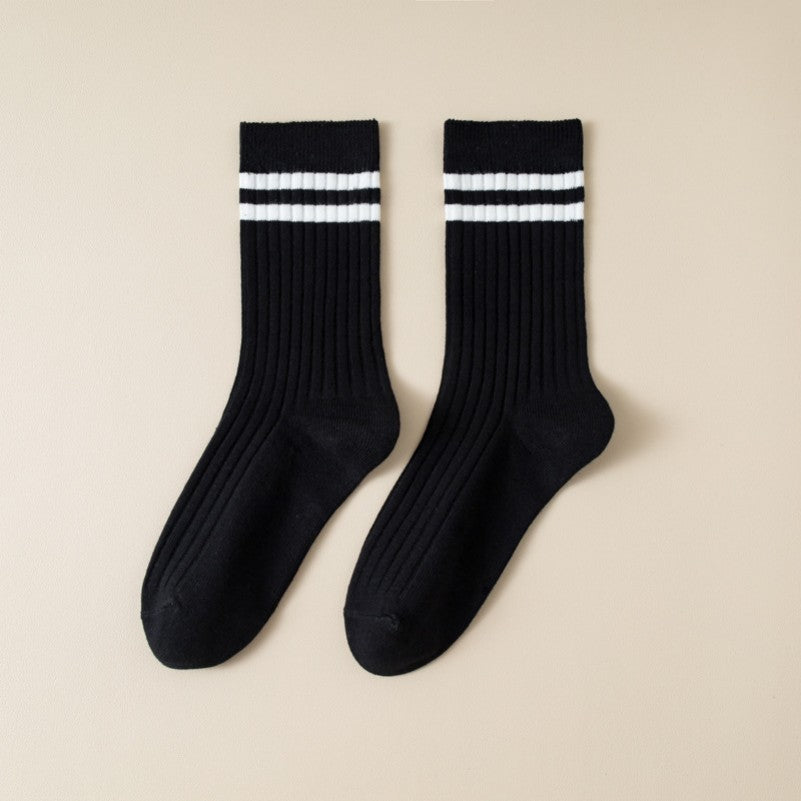 WOMAN STRIPE HALF CREW THROWBACK COTTON SOCKS | 40S02076