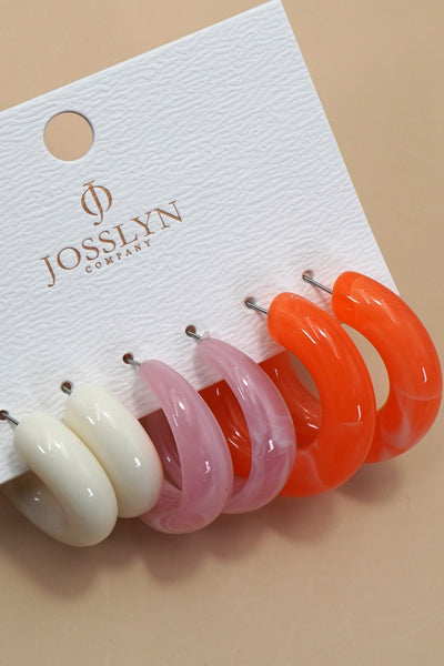 MULTI CLASSIC PC HOOP TRIO EARRINGS | 40E458