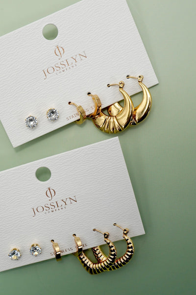 18K STAINLESS STEEL WATERPROOF TARNISH FREE HOOPS | 40E459