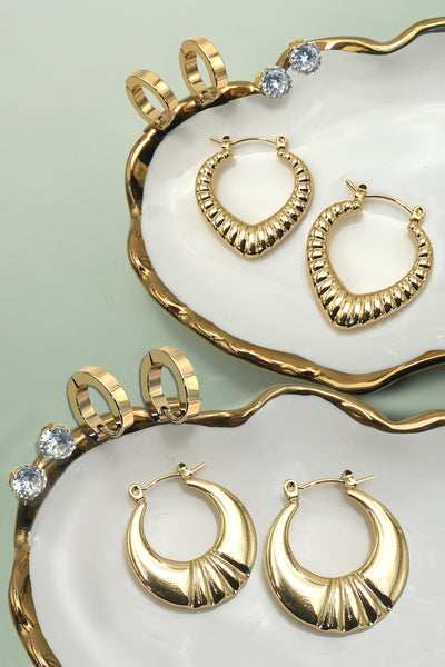 18K STAINLESS STEEL WATERPROOF TARNISH FREE HOOPS | 40E459