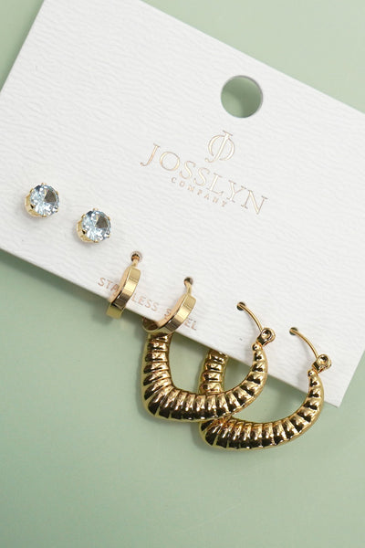 18K STAINLESS STEEL WATERPROOF TARNISH FREE HOOPS | 40E459