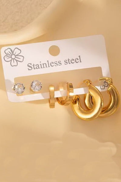 18K STAINLESS STEEL WATERPROOF TARNISH FREE HOOPS | 40E459