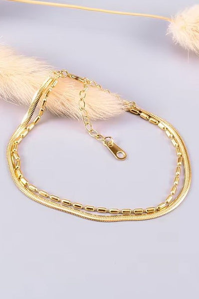 18K STAINLESS STEEL TARNISH FREE LAYERED BRACELET | 40B5208