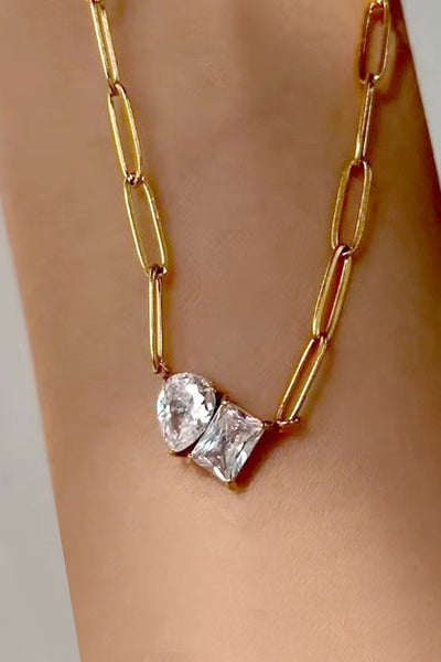 18K STAINLESS STEEL TARNISH FREE RHIN NECKLACE | 40NK9634