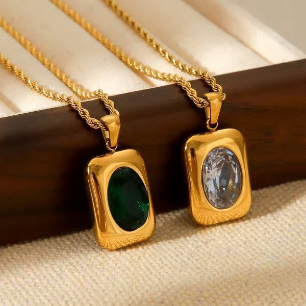 18K STAINLESS STEEL TARNISH FREE RHINE NECKLACE | 40NK9635