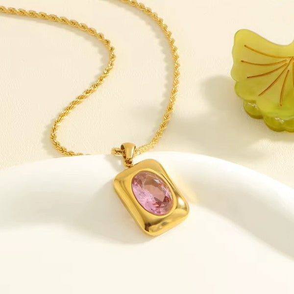 18K STAINLESS STEEL TARNISH FREE RHINE NECKLACE | 40NK9635