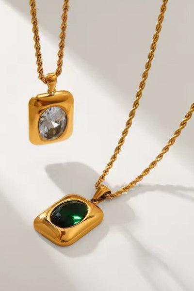 18K STAINLESS STEEL TARNISH FREE RHINE NECKLACE | 40NK9635