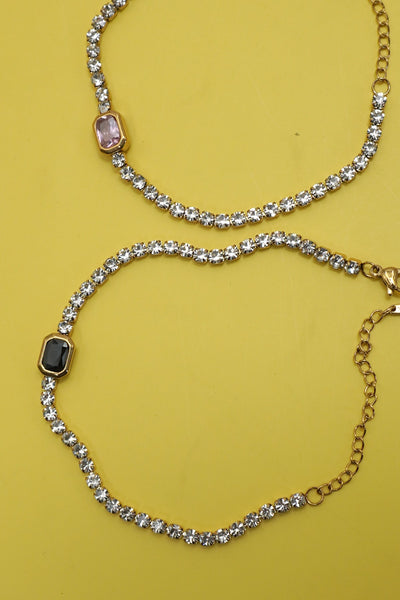 18K STAINLESS STEEL TARNISH FREE GEMSTONE BRACELET | 40B5212