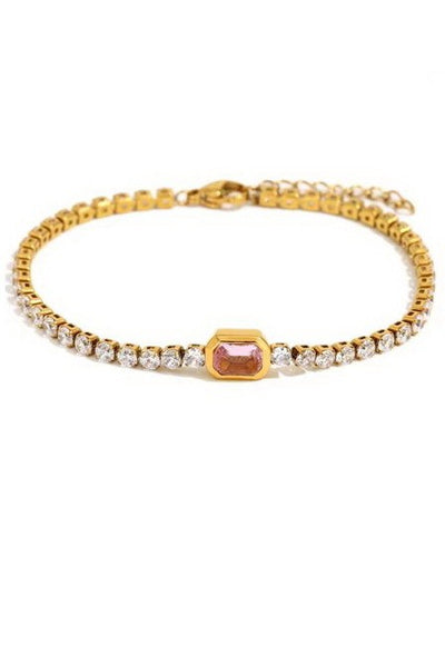18K STAINLESS STEEL TARNISH FREE GEMSTONE BRACELET | 40B5212