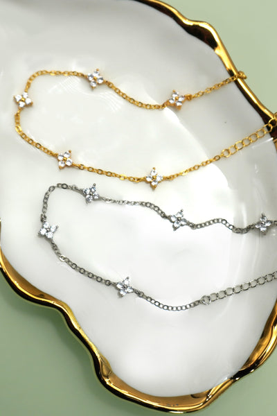 18K STAINLESS STEEL TARNISH FREE FLOWER  BRACELET | 40B5213