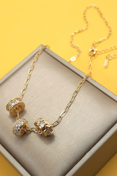 18K STAINLESS STEEL TARNISH FREE BARREL NECKLACE | 40NK9639