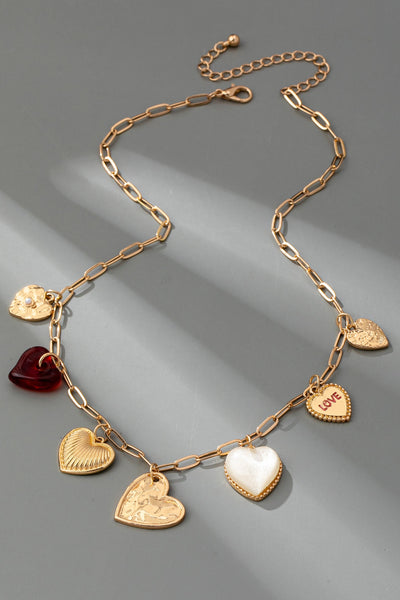 CHARM NECKLACE-HEARTS LOVE CHARMS | 80N92653
